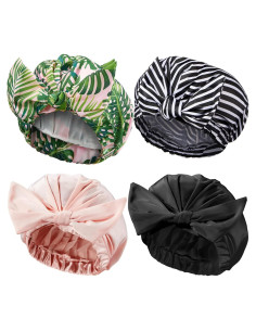 Gorras de Ducha Reutilizables Floraltop - 4 Piezas Impermeables