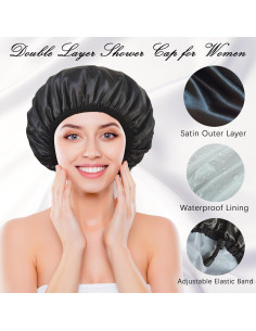 Gorro de Ducha Reutilizable Choshion Doble Capa Impermeable 2