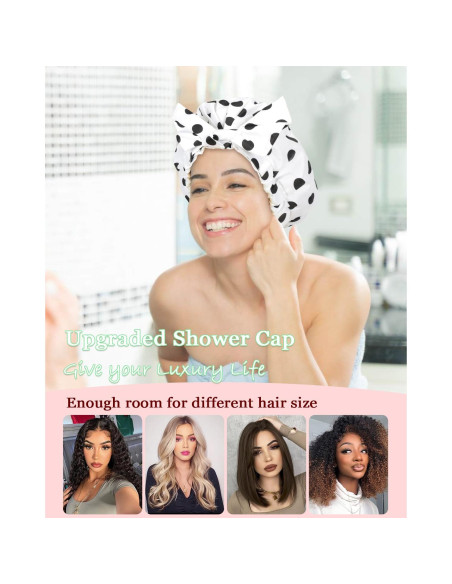 Gorro de Ducha Reutilizable Luvruitaky Impermeable Blanco Gorro de Ducha Reutilizable Luvruitaky Impermeable Blanco