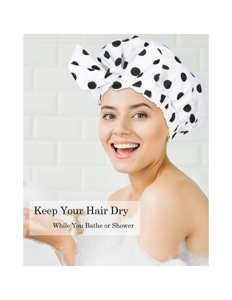 Gorro de Ducha Reutilizable Luvruitaky Impermeable Blanco Gorro de Ducha Reutilizable Luvruitaky Impermeable Blanco