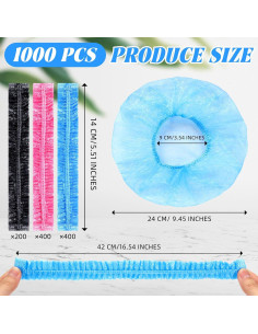 Gorras de Ducha Desechables Leyndo 1000 Pcs Impermeables 2