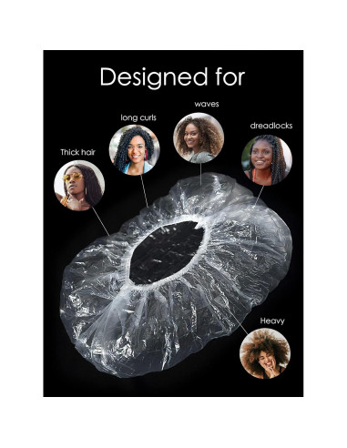 10 Gorros de Ducha Desechables Yuest para Cabello Largo 66cm