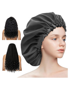 Gorro de Ducha Aquior Extra Grande Negro para Mujeres