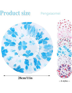 Gorros de Ducha Reutilizables Pengxiaomei 6 Pcs Multicolor 2