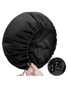 Gorro de Ducha Impermeable Doble SHEOMERN con Forro de Toalla