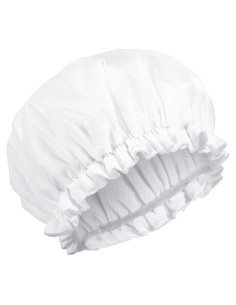 Gorro de Ducha Impermeable Abeillo Doble Capa Terry Blanco