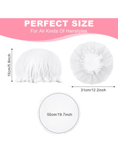 Gorro de Ducha Impermeable Abeillo Doble Capa Terry Blanco 2