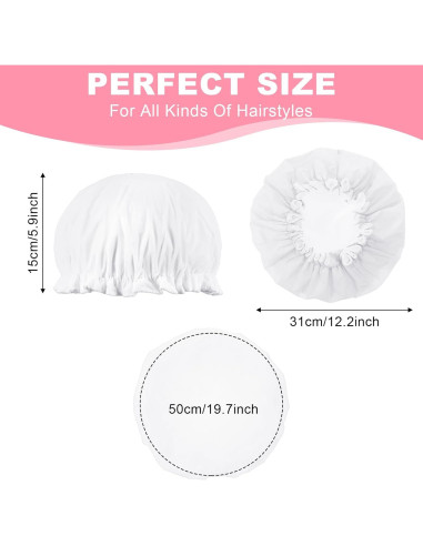 Gorro de Ducha Impermeable Abeillo Doble Capa Terry Blanco