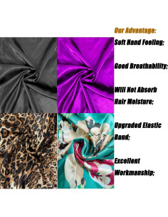 4 Bonetes de Satén para Mujeres - Gorro de Sueño Suave y Largo 2