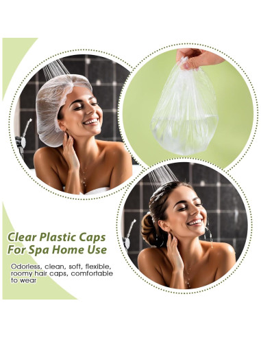 50 Gorras de Ducha Desechables Grandes Abeillo 60 cm