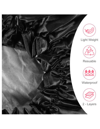 Gorro de Ducha Impermeable Reutilizable Abeillo Negro 32 cm