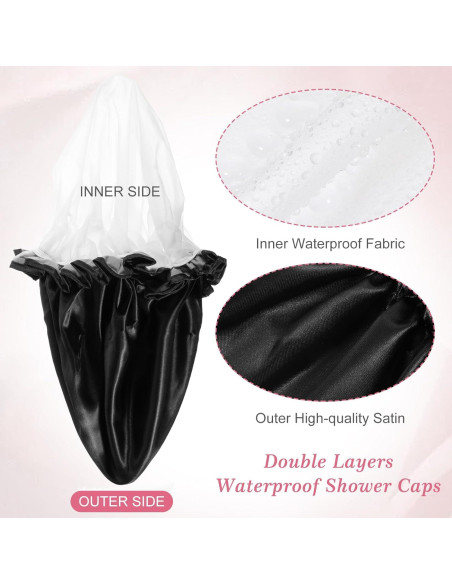 Gorro de Ducha Impermeable Reutilizable Abeillo Negro 32 cm