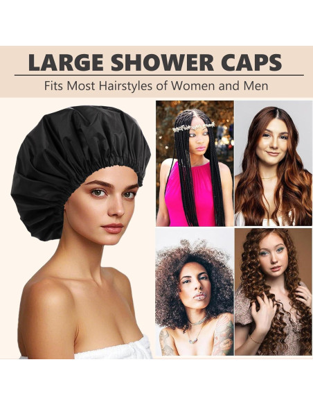 Gorro de Ducha Impermeable Reutilizable Himoswis Grande Negro