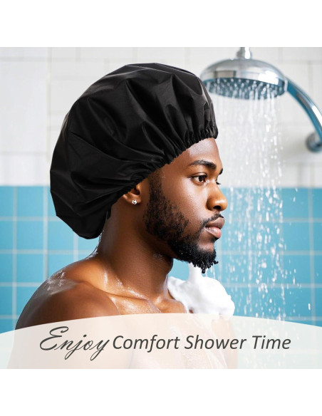 Gorro de Ducha Impermeable Reutilizable Himoswis Grande Negro