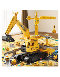 Set de Juguetes de Construcción NIPLOOOW - Excavadora y Camiones