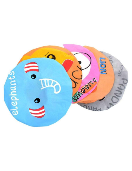 5 Gorras de Ducha Impermeables de Animales Aysekone PEVA
