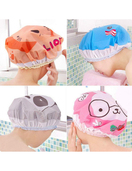 5 Gorras de Ducha Impermeables de Animales Aysekone PEVA