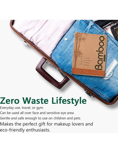 20 Almohadillas Desmaquillantes Reutilizables ASPACES de Bambú