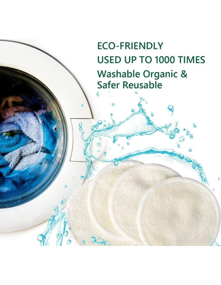 20 Almohadillas Desmaquillantes Reutilizables ASPACES de Bambú