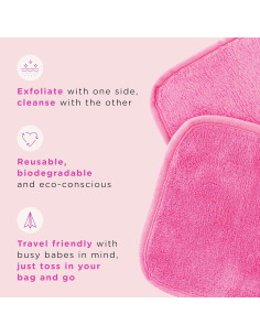 Toallitas Desmaquillantes Reutilizables ERASE YOUR FACE - 2 Unidades Rosa/Negro 2