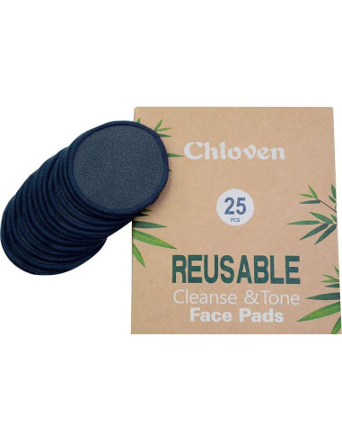 Almohadillas Desmaquillantes Reutilizables Chloven 25 Pzas Bambú