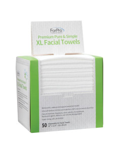 Toallas Faciales XL ForPro - 50 Unidades Biodegradables Veganas