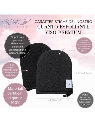 Mitón Exfoliante Facial Seraphic Skincare - 100% Vegano, Doble Cara