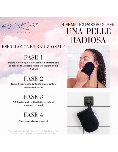 Mitón Exfoliante Facial Seraphic Skincare - 100% Vegano, Doble Cara