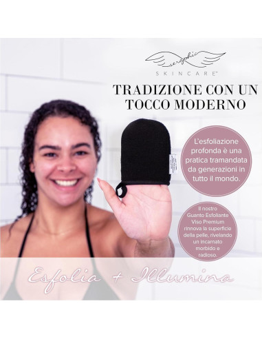 Mitón Exfoliante Facial Seraphic Skincare - 100% Vegano, Doble Cara