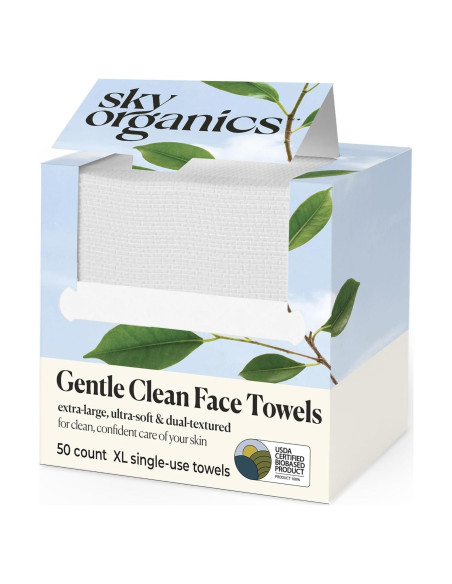 Toallitas Faciales Suaves Sky Organics - 50 Unidades XL