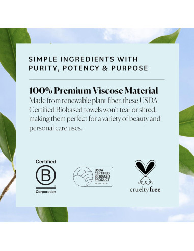 Toallitas Faciales Suaves Sky Organics - 50 Unidades XL