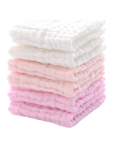 Paños de Baño para Bebés MUKIN - 6 Unidades 30x30 cm Rosa