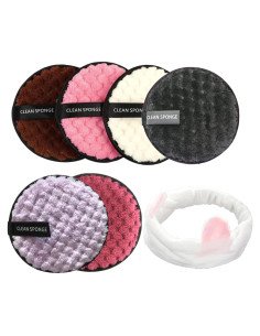 Kit 7 Piezas Toallitas Desmaquillantes Reutilizables ZARSIO