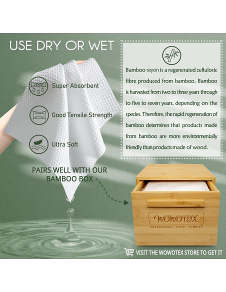 Toalla Facial Desechable WOWOTEX 60 Piezas 30.48x25.4cm