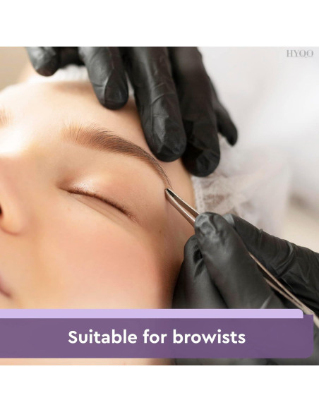 Juego de 12 Pinzas de Acero Inoxidable HYQO para Cejas
