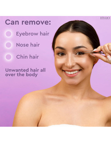 Juego de 12 Pinzas de Acero Inoxidable HYQO para Cejas