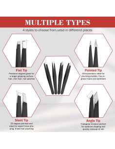 Kit de Pinzas de Precisión Hyxhappy 9 Piezas Acero Inoxidable 2