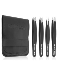 Juego de 4 Pinzas de Acero Inoxidable BROWBLOOM para Vello Facial