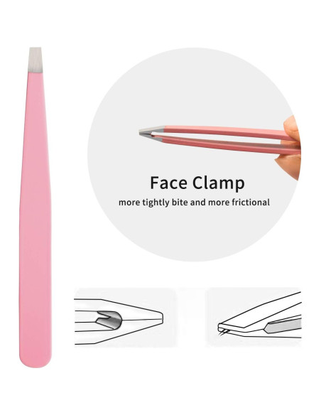 Juego de Pinzas de Acero Inoxidable Tirdkid 4 Piezas Rosa