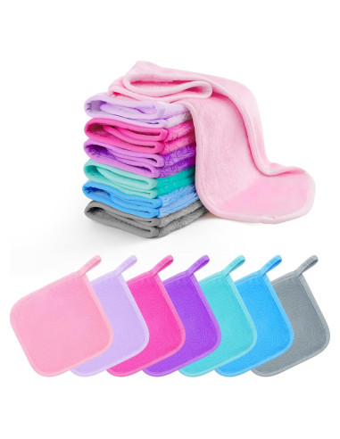 Paquete de 14 Toallitas Desmaquillantes Reutilizables FHUIEWRY