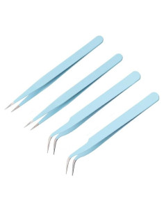 Juego de Pinzas de Precisión KLTMYFW 4PCS Acero Inoxidable