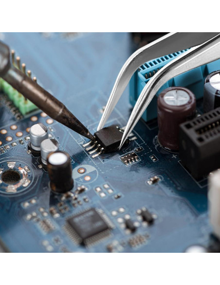 Juego de Pinzas de Precisión HUAYOTO 2 Pcs Acero Inoxidable