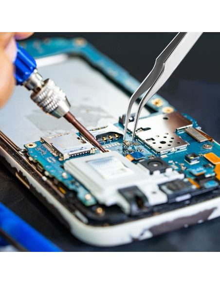 Juego de Pinzas de Precisión HUAYOTO 2 Pcs Acero Inoxidable