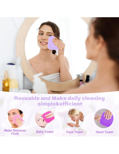 Paquete de 14 Toallitas Desmaquillantes Reutilizables FHUIEWRY