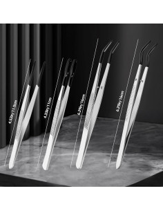 Juego de 4 Pinzas de Precisión CKKAPTURE con Puntas de Goma 2