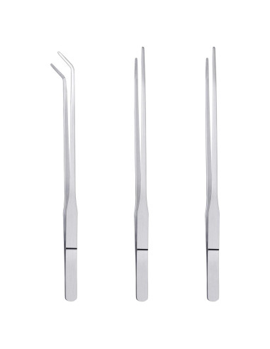 Juego de 3 Pinzas de Acero Inoxidable para Acuario y Reptiles