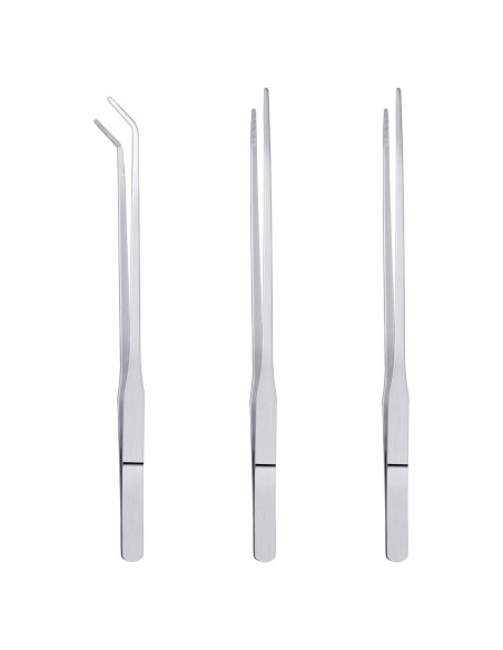 Juego de 3 Pinzas de Acero Inoxidable para Acuario y Reptiles