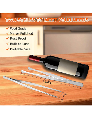 Juego de Pinzas de Cocina Achiwish 30 cm Acero Inoxidable