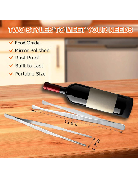 Juego de Pinzas de Cocina Achiwish 30 cm Acero Inoxidable