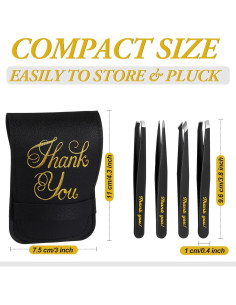 Juego de 24 Piezas de Pinzas de Cejas Lanties con Estuche 2